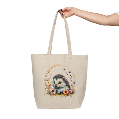 Golden Hedgehog Canvas Shopping Bag