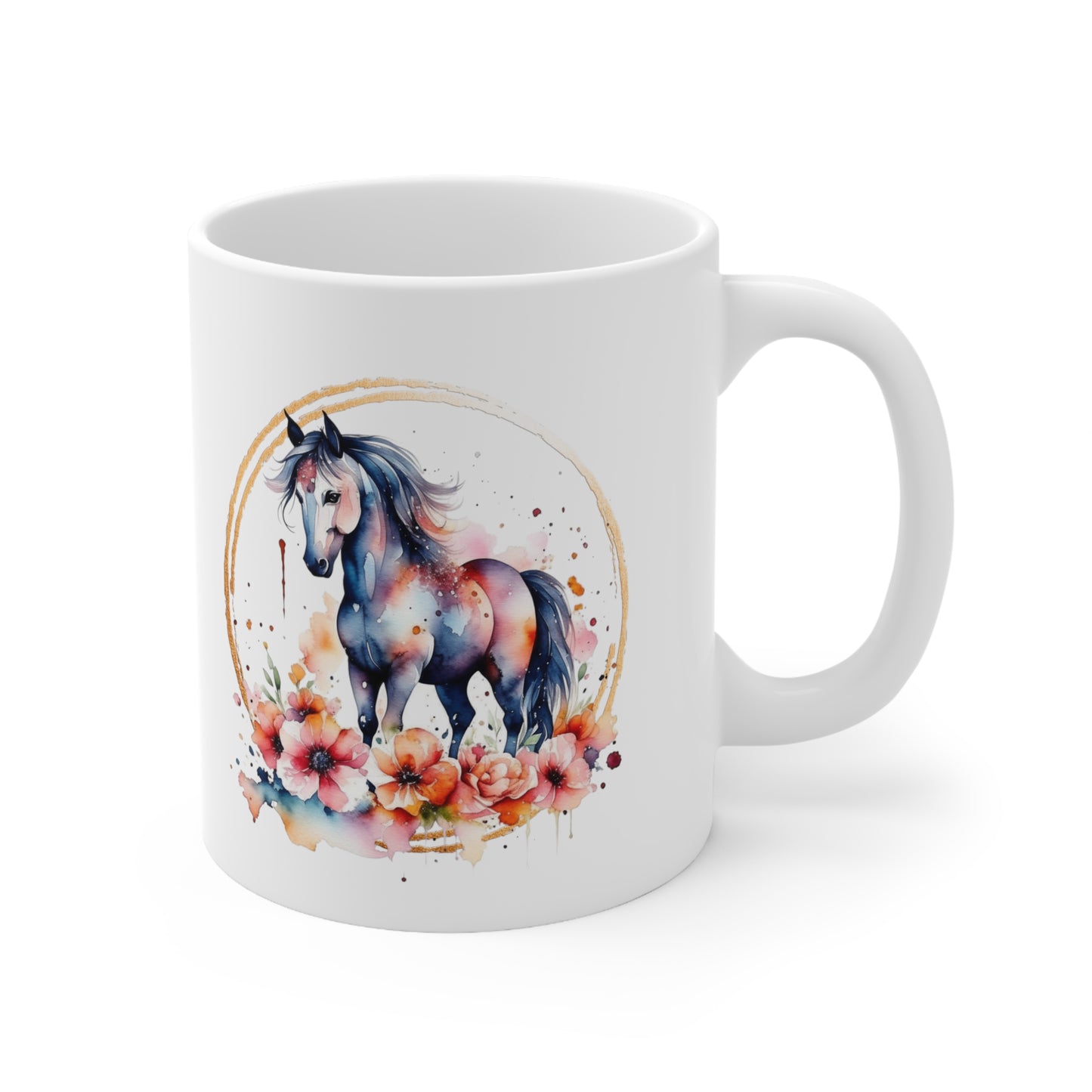 Golden Horse Ceramic Mug 11oz