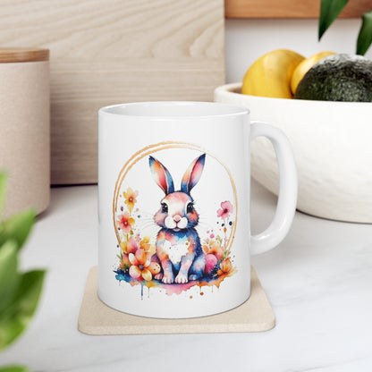 Golden Bunny Ceramic Mug 11oz