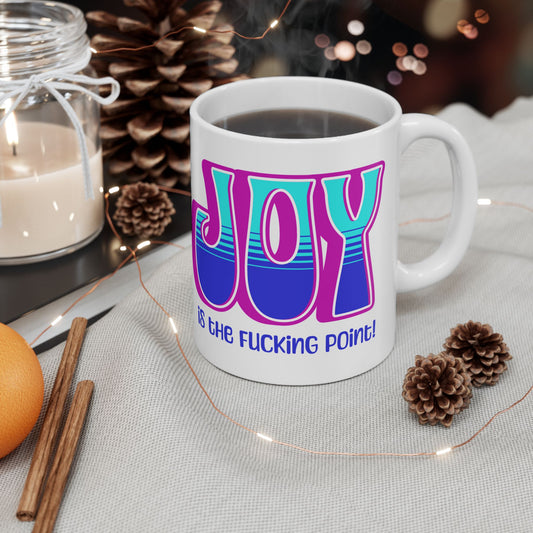 Pink Blue Teal Joy Ceramic Mug, (11oz, 15oz)