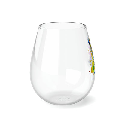 Vibrant Tiger Stemless Wine Glass, 11.75oz