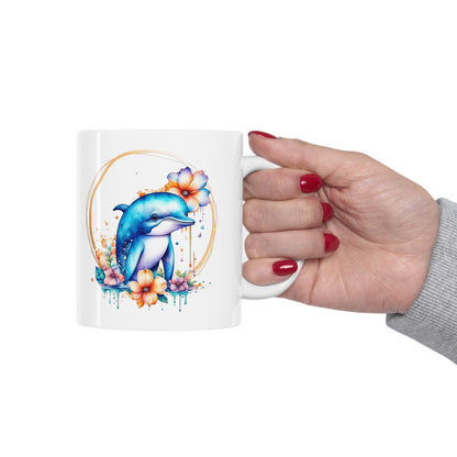 Golden Dolphin Ceramic Mug 11oz