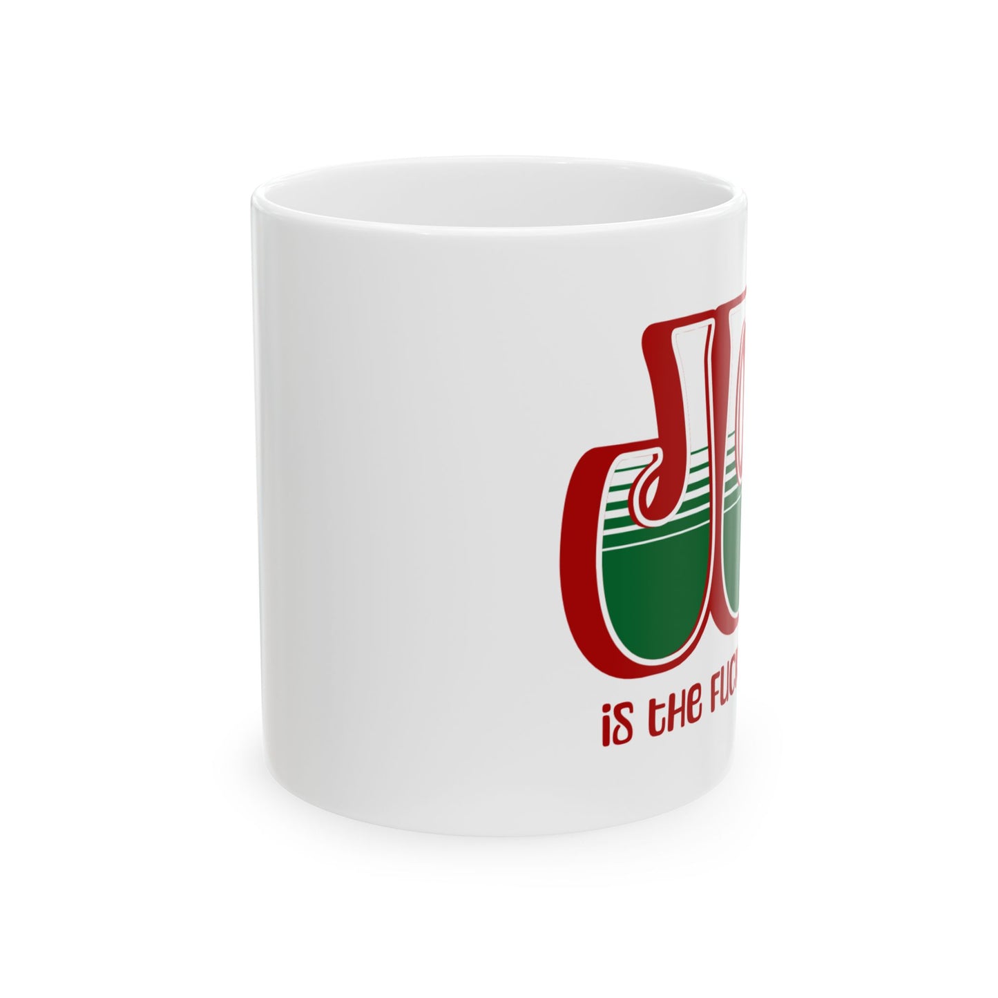 Red Holiday Joy Ceramic Mug, (11oz, 15oz)