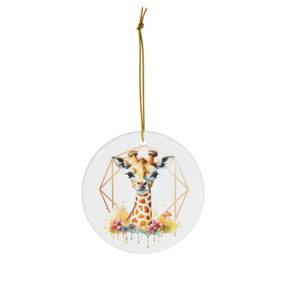 Golden Giraffe Ceramic Ornament