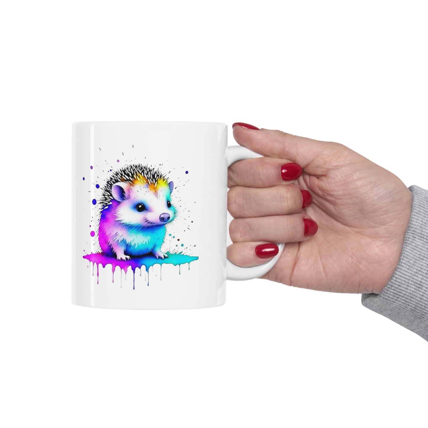 Vibrant Hedgehog Ceramic Mug 11oz