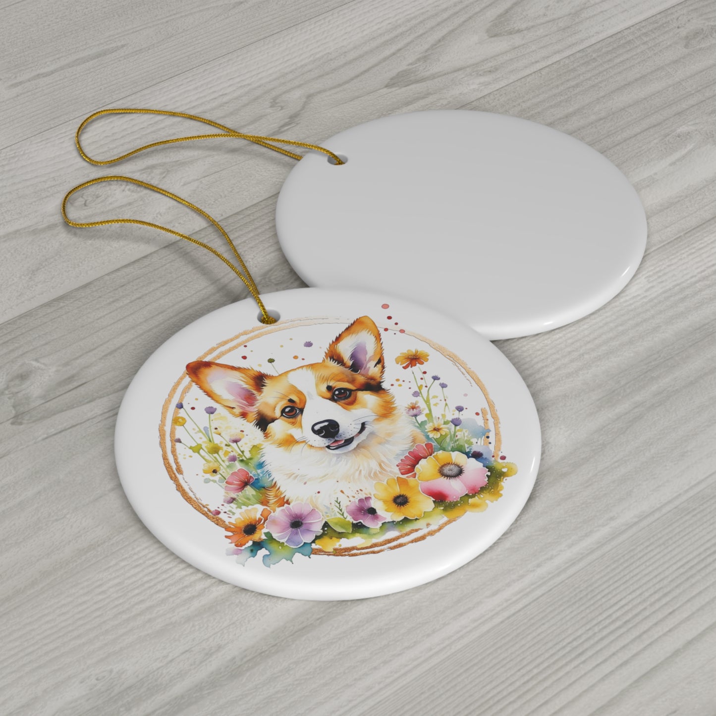 Corgi Ceramic Ornament