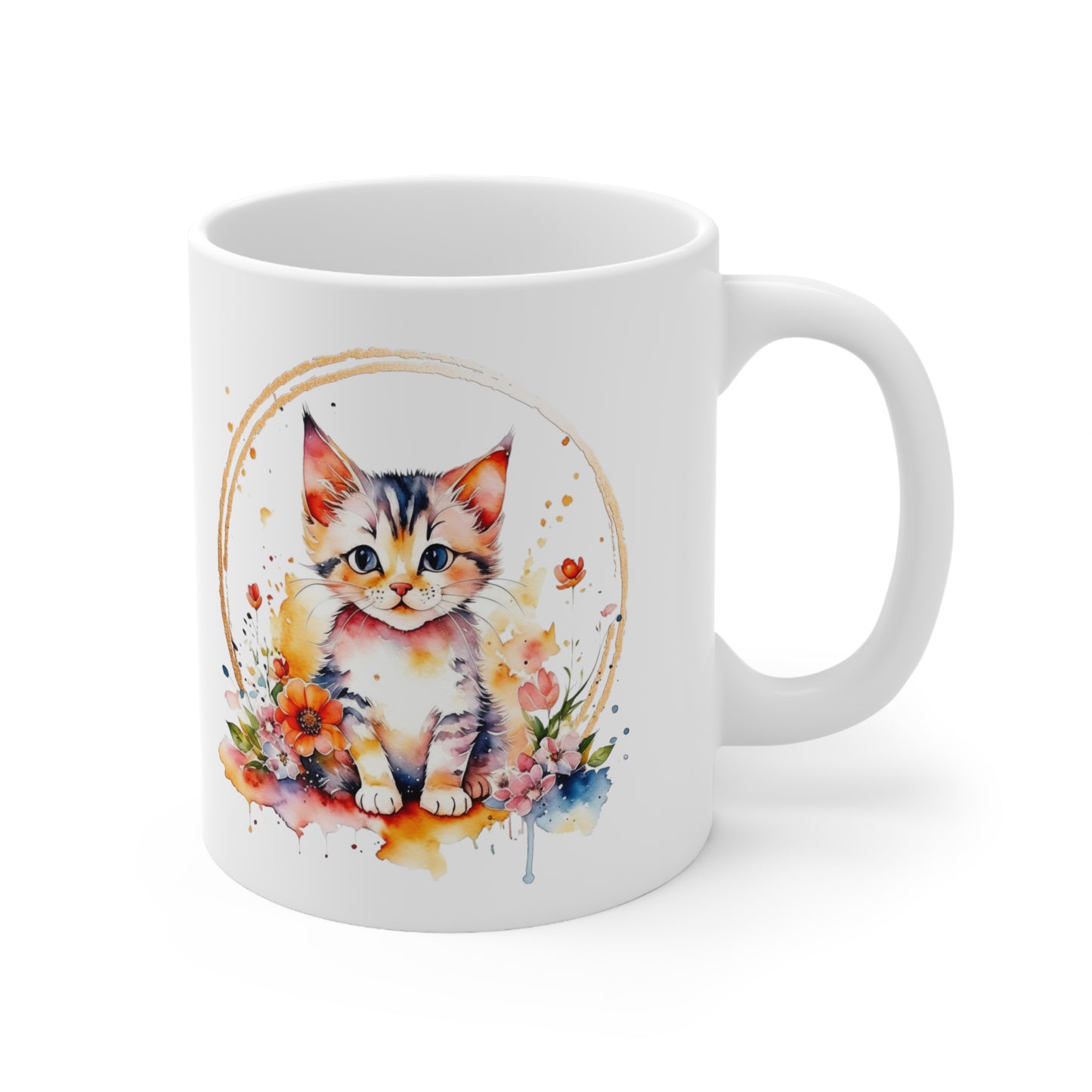 Golden Kitten Ceramic Mug 11oz