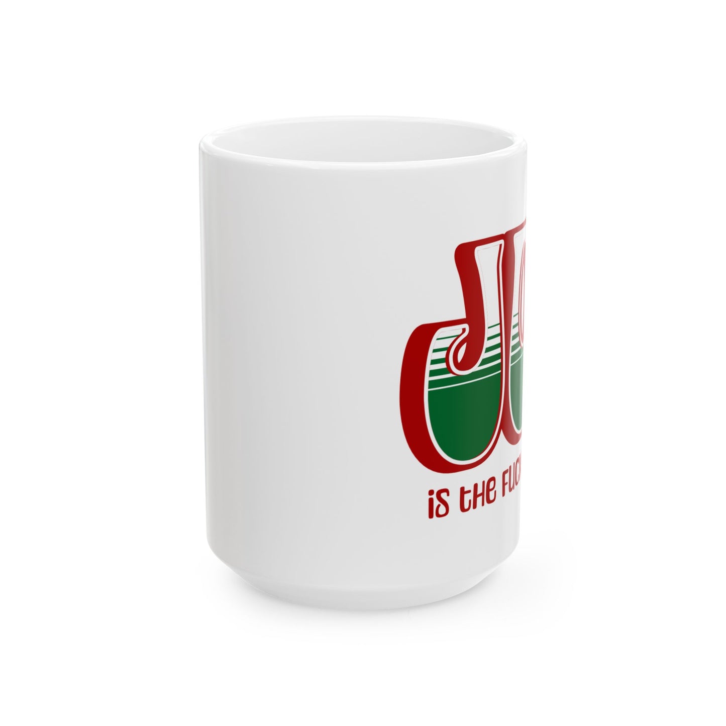 Red Holiday Joy Ceramic Mug, (11oz, 15oz)