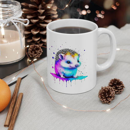 Vibrant Hedgehog Ceramic Mug 11oz