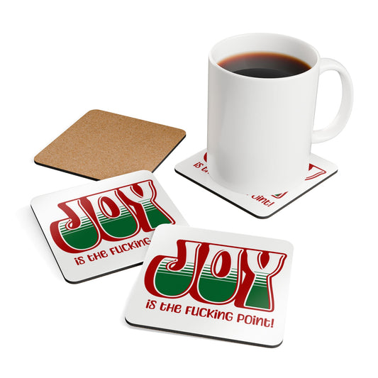 Red Holiday Joy Coaster Set