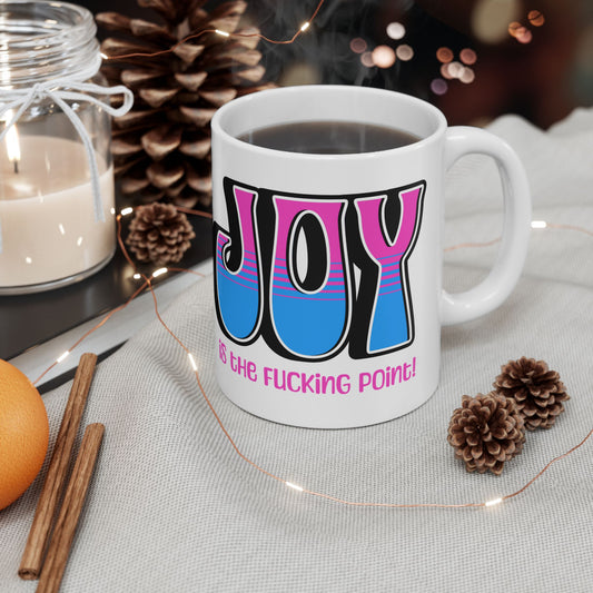 Black Pink Blue Joy Ceramic Mug, (11oz, 15oz)