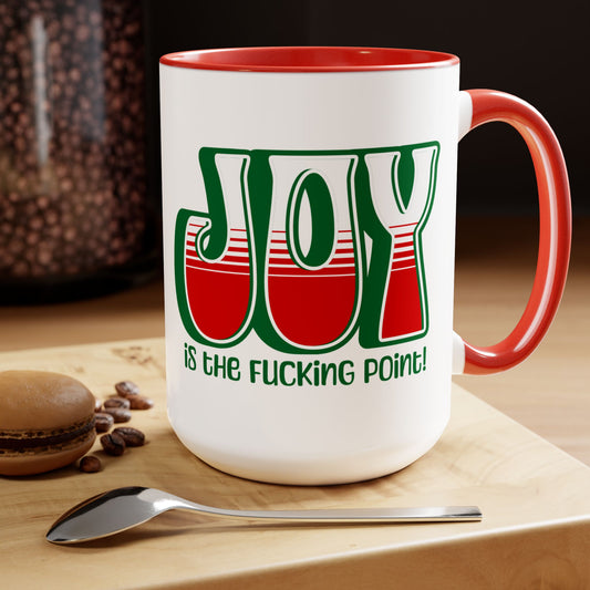 Green Holiday Joy Two-Tone Mug, 15oz