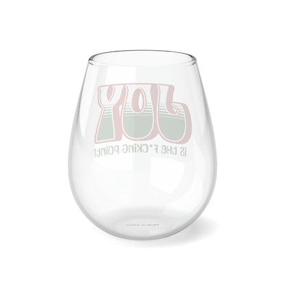 JOY (red holiday) Stemless Wine Glass, 11.75oz