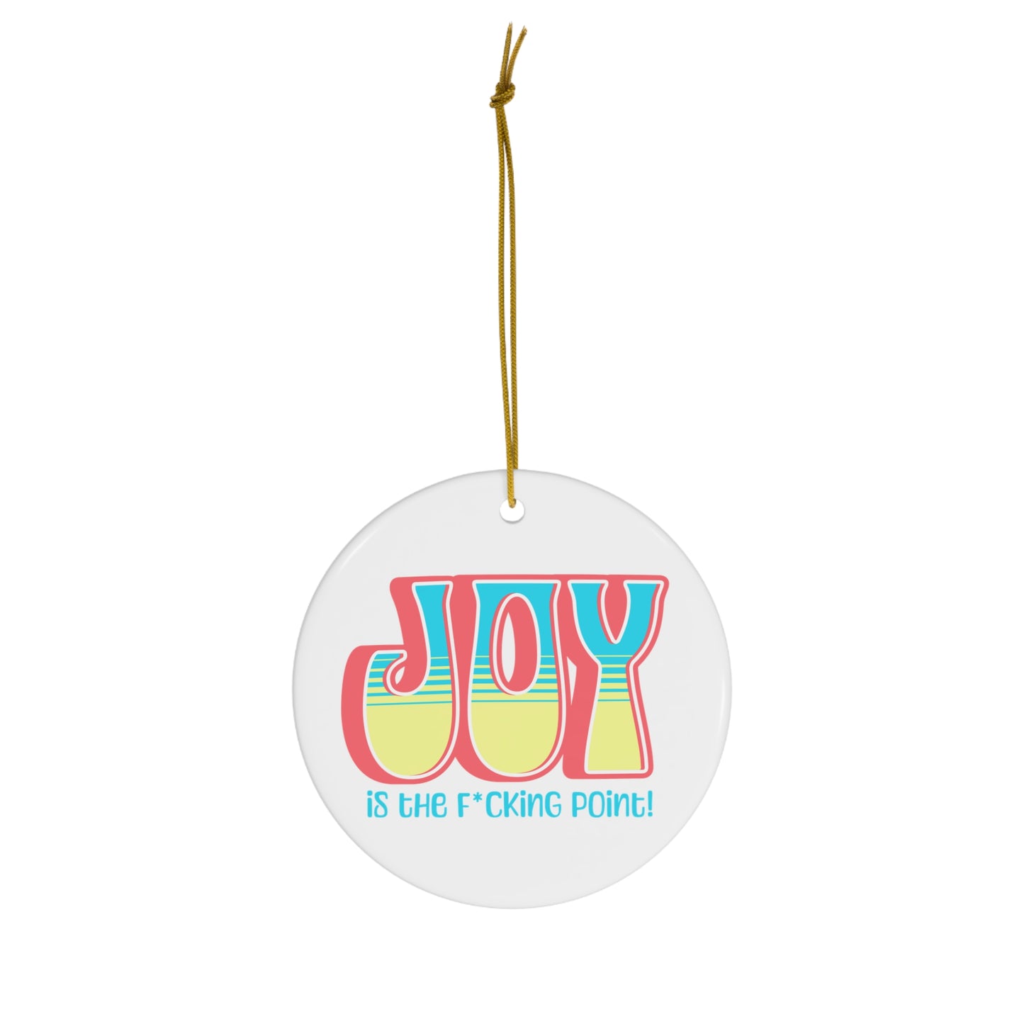 JOY (Salmon Blue Yellow) Ceramic Ornament