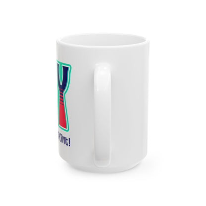 Teal Blue Red Ceramic Mug, (11oz, 15oz)