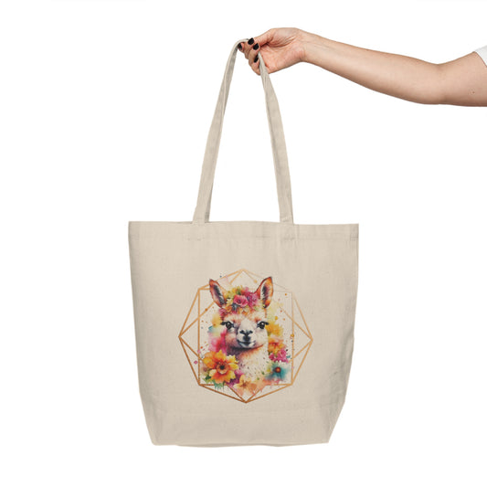 Golden Alpaca Canvas Shopping Bag