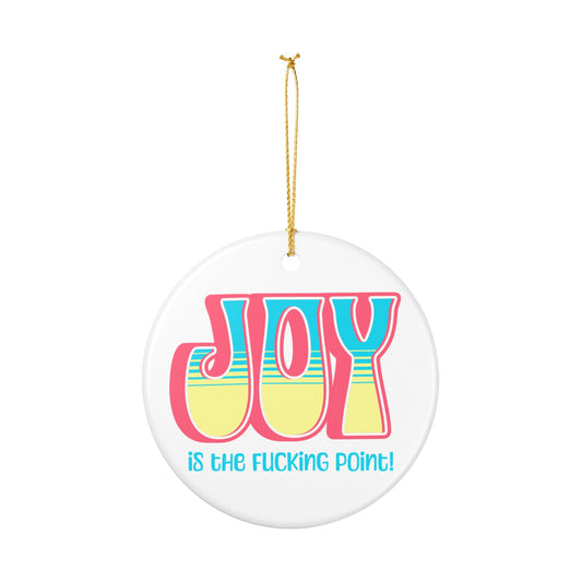 Salmon Blue Yellow Joy Ceramic Ornament,  (explicit)