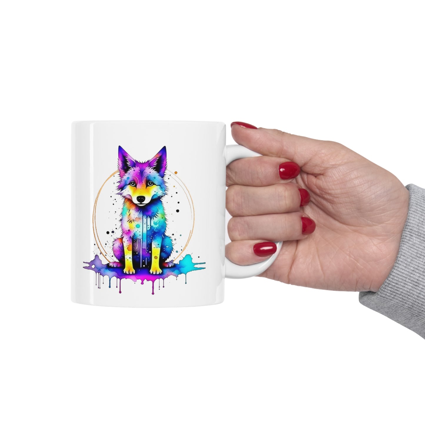 Vibrant Wolf Ceramic Mug 11oz