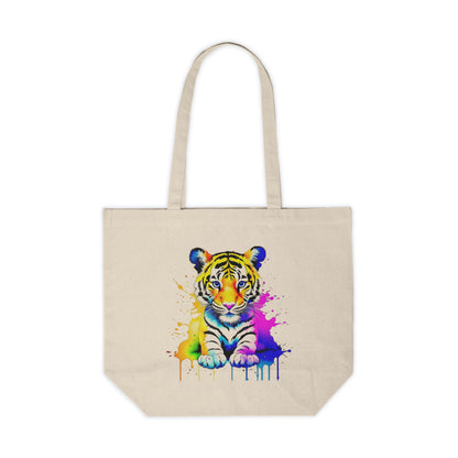 Vibrant Tiger Canvas Shopping Bag