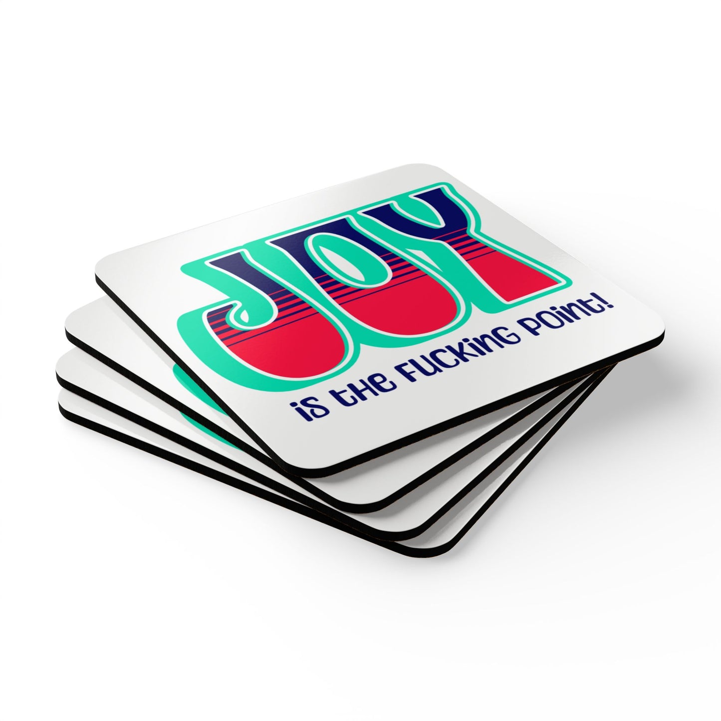 Teal Blue Red Joy Coaster Set