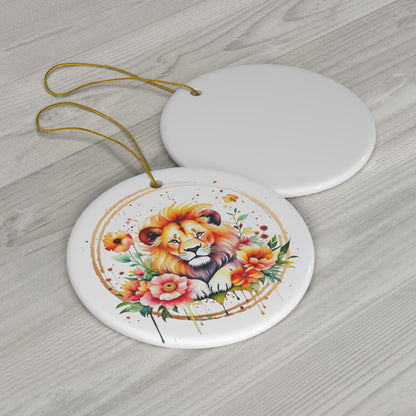 Golden Lion Ceramic Ornament