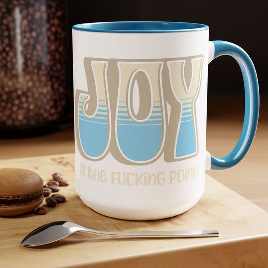 Tan Blue Joy Two-Tone Mug, 15oz