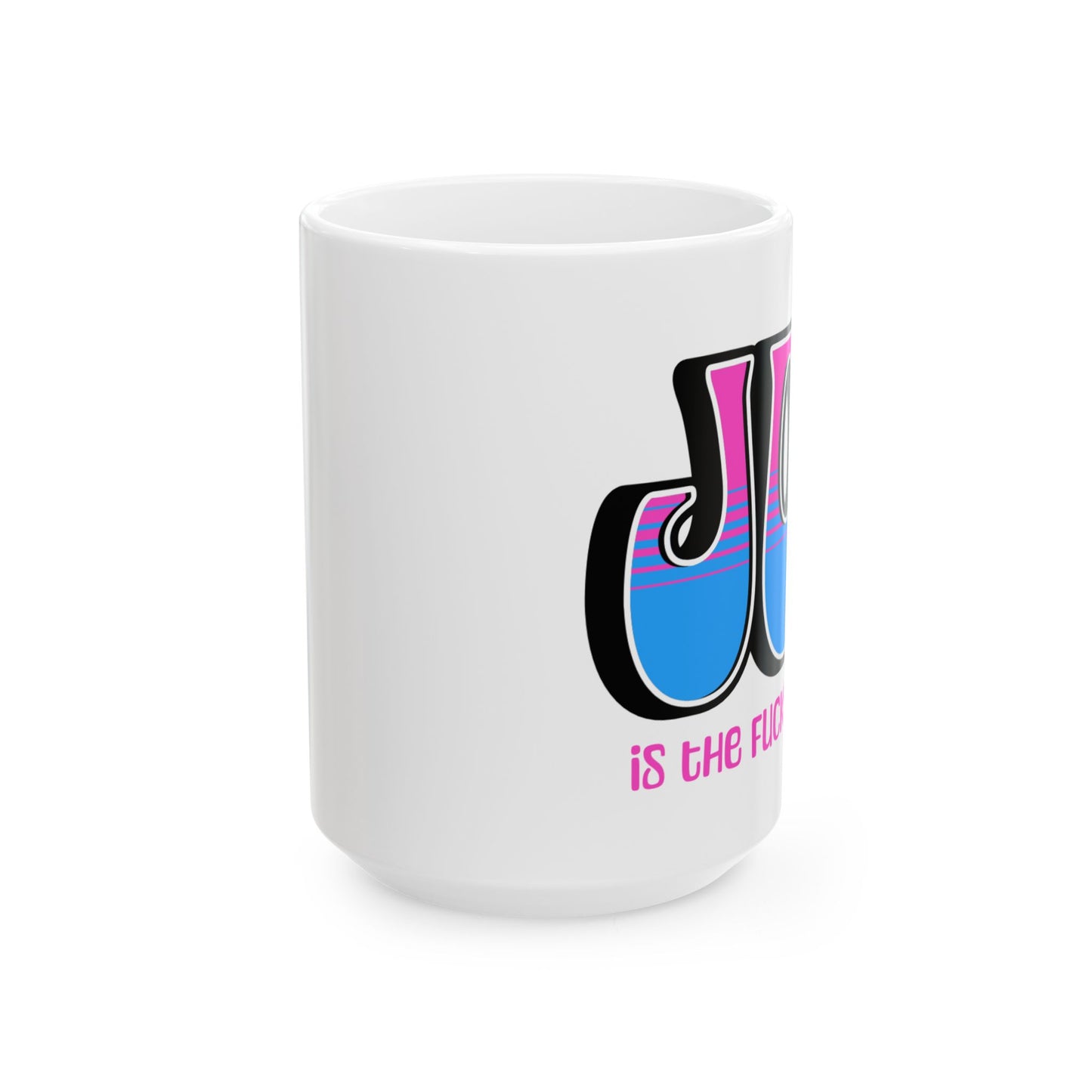 Black Pink Blue Joy Ceramic Mug, (11oz, 15oz)