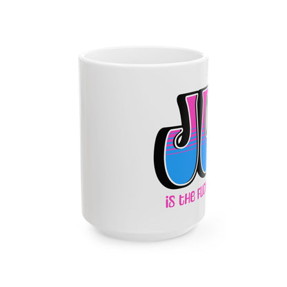 Black Pink Blue Joy Ceramic Mug, (11oz, 15oz)