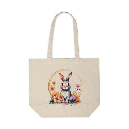 Golden Bunny Canvas Shopping Bag