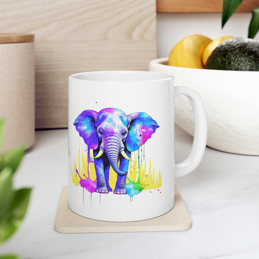 Vibrant Elephant Ceramic Mug 11oz