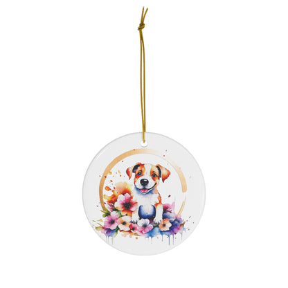 Golden Puppy Ceramic Ornament