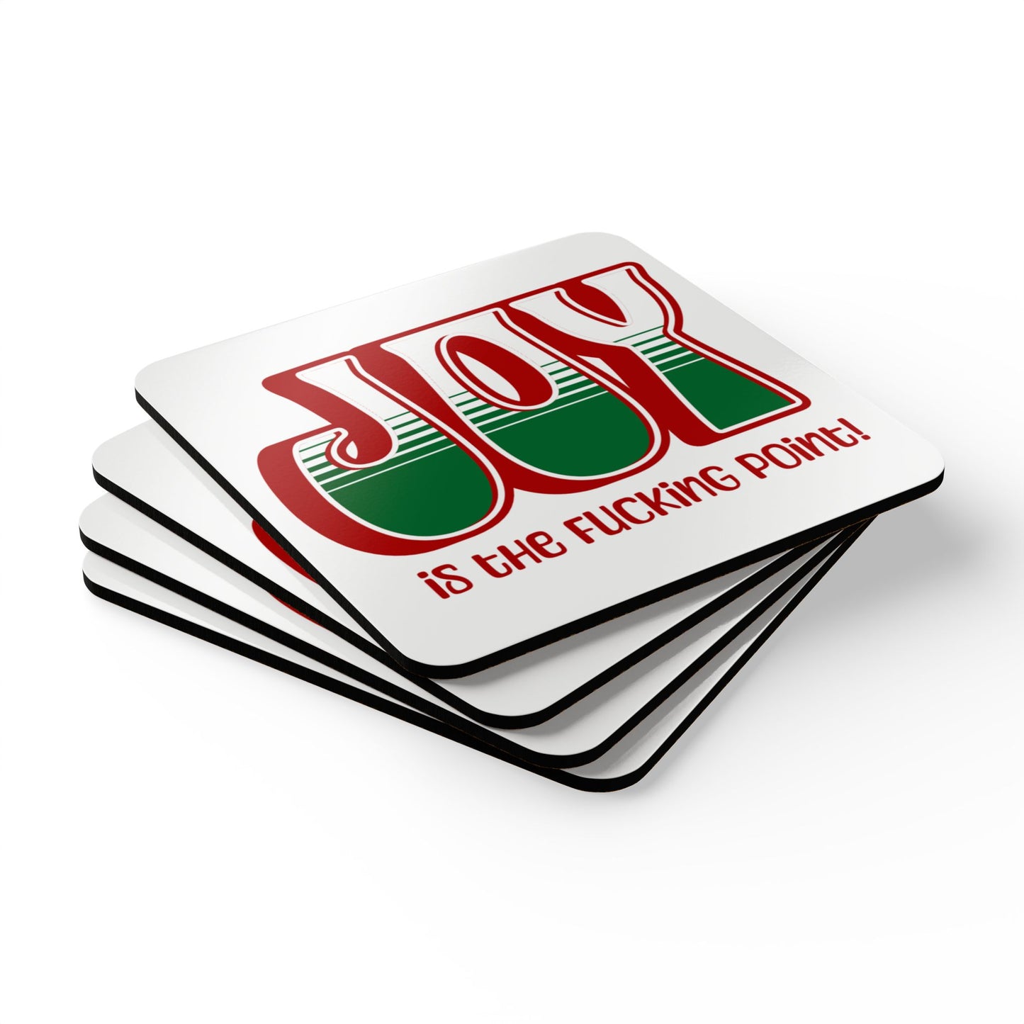 Red Holiday Joy Coaster Set