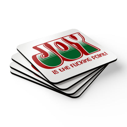 Red Holiday Joy Coaster Set
