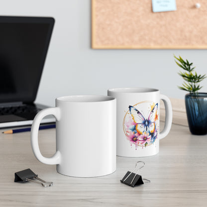 Golden Butterfly Ceramic Mug 11oz