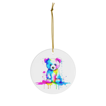 Vibrant Bear Ceramic Ornament