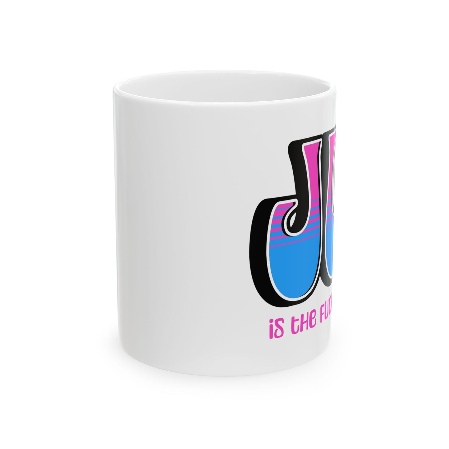 Black Pink Blue Joy Ceramic Mug, (11oz, 15oz)