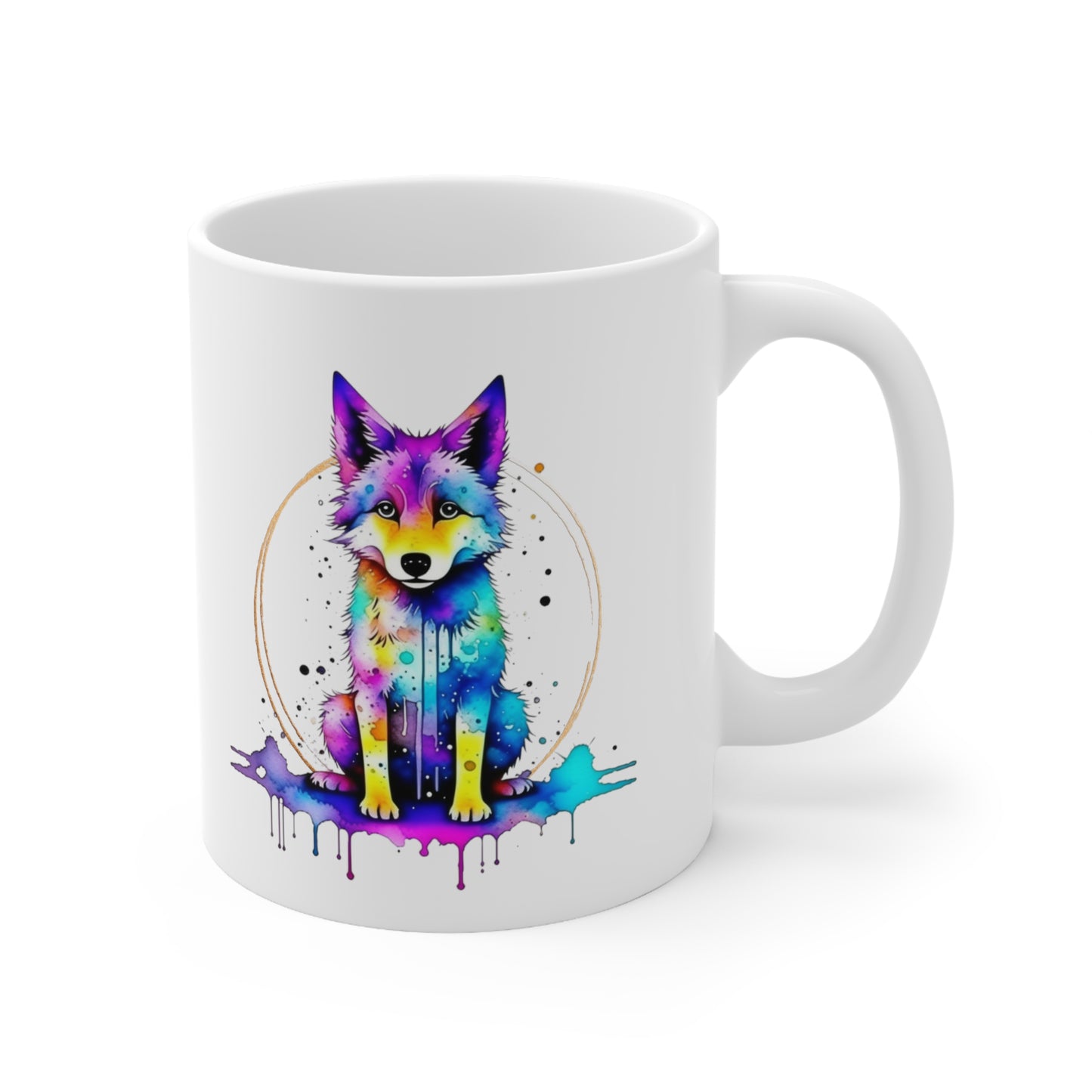 Vibrant Wolf Ceramic Mug 11oz