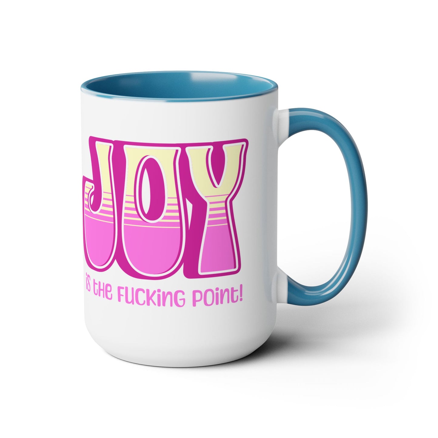 Pink Pink Yellow Joy Two-Tone Mug, 15oz