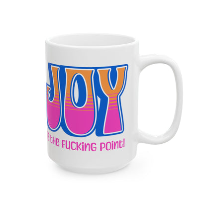 Blue Pink Orange Joy Ceramic Mug, (11oz, 15oz)