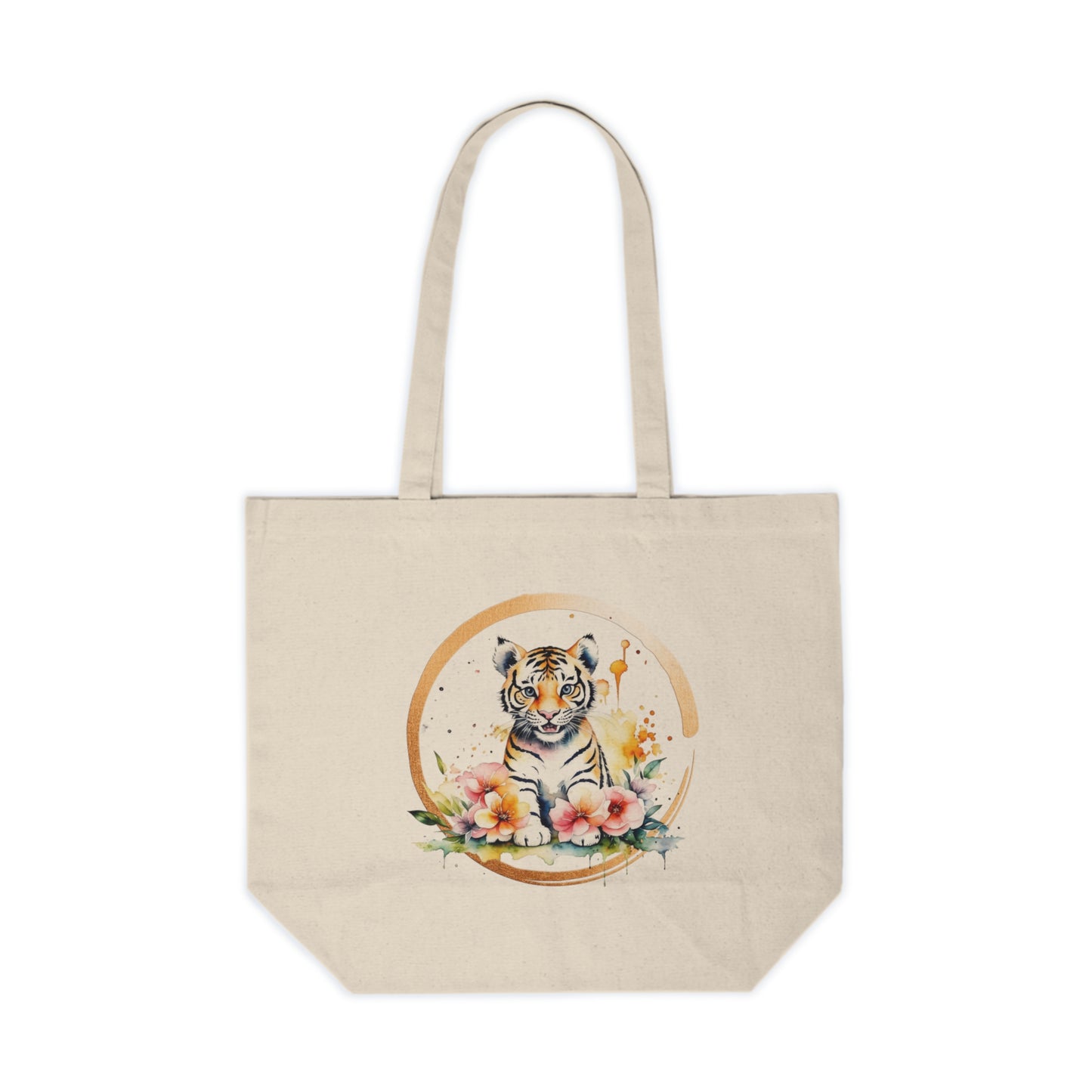 Golden Tiger Canvas Shopping Bag