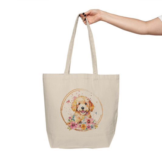 Golden Doodle Canvas Shopping Bag
