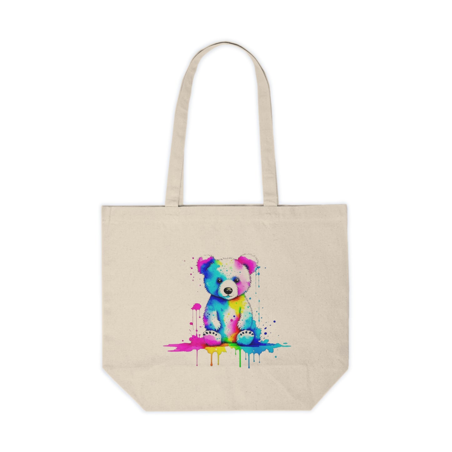 Vibrant Bear Canvas Shopping Bag