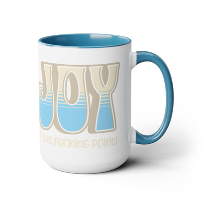 Tan Blue Joy Two-Tone Mug, 15oz