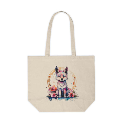 Golden Wolf Canvas Shopping Bag