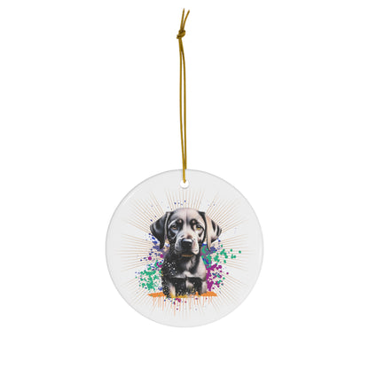 Black Lab Ceramic Ornament