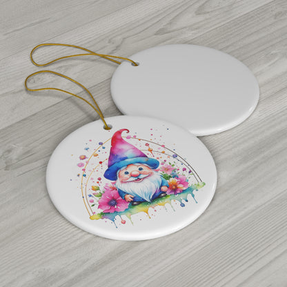 Gnome Ceramic Ornament