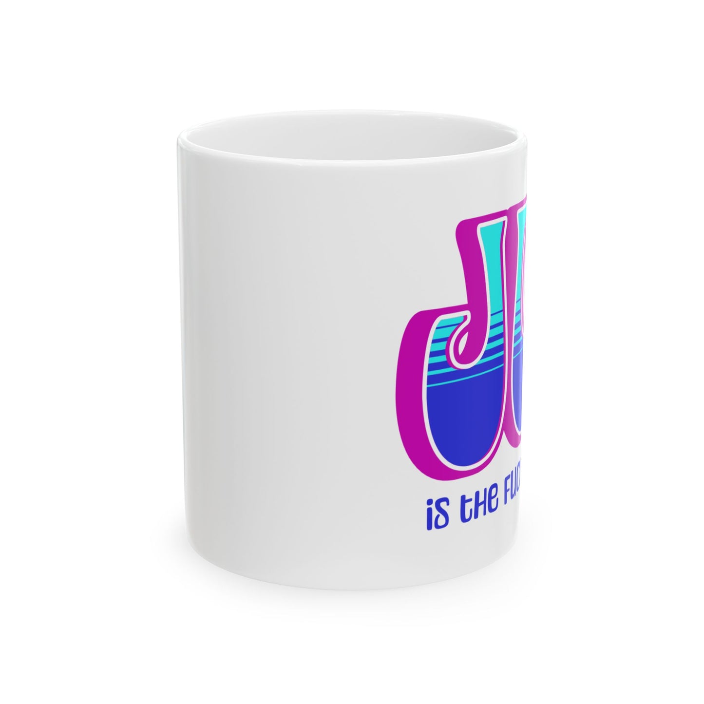 Pink Blue Teal Joy Ceramic Mug, (11oz, 15oz)