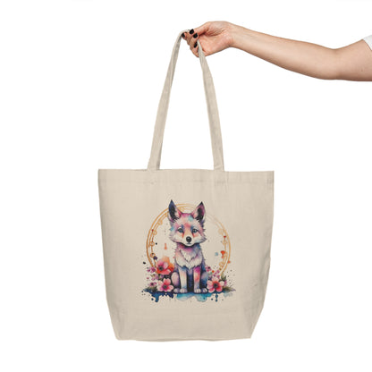 Golden Wolf Canvas Shopping Bag