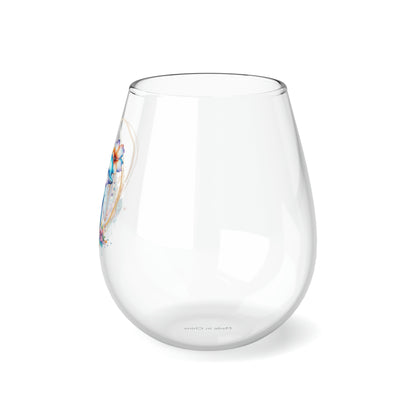 Golden Dolphin Stemless Wine Glass, 11.75oz