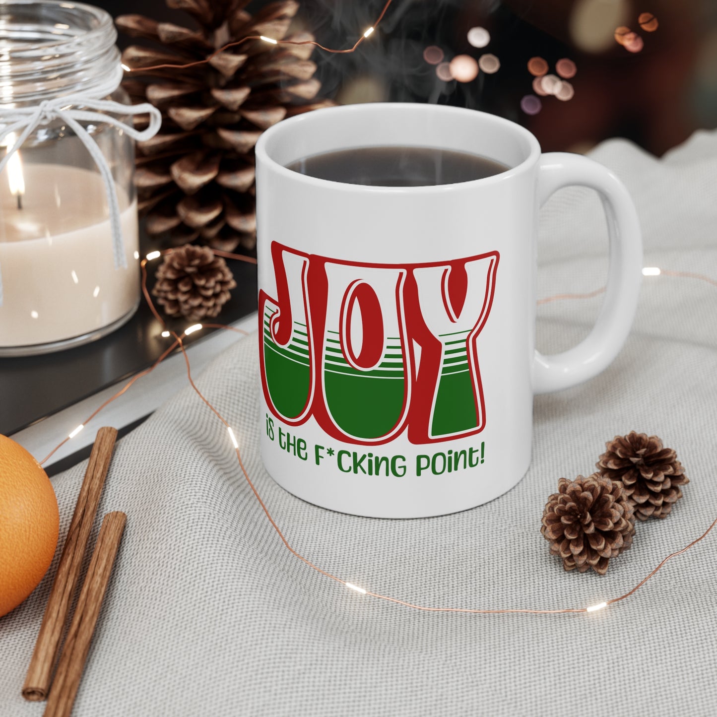 JOY (red holiday) Ceramic Mug 11oz